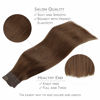 Picture of WENNALIFE Wire Hair Extensions (Increase 50% Lifespan) Real Human Hair 14 inch 75g Chocolate Brown Remy Wire Hair Extensions Invisible Transparent Fish Line Straight Real Hair Extensions