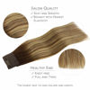 Picture of WENNALIFE Wire Hair Extensions (Increase 50% Lifespan) Real Human Hair 14 inch 75g Balayage Chocolate Brown to Honey Blonde Remy Wire Hair Extensions Invisible Transparent Real Hair Extensions