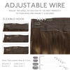 Picture of WENNALIFE Wire Hair Extensions (Increase 50% Lifespan) Real Human Hair 16 inch 125g Balayage Chocolate Brown to Caramel Blonde Remy Real Hair Extensions Invisible Wire Human Hair Extensions Fish Line