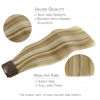 Picture of WENNALIFE Wire Hair Extensions (Increase 50% Lifespan) Real Human Hair 18 inch 95g Ash Brown Highlighted Golden Blonde Remy Wire Hair Extensions Invisible Fish Line Straight Real Hair Extensions