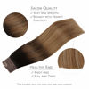 Picture of WENNALIFE Wire Hair Extensions (Increase 50% Lifespan) Real Human Hair 12 inch 70g Dark Brown to Chestnut Brown and Dirty Blonde Highlighted Remy Wire Hair Extensions Invisible Real Hair Extensions