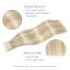 Picture of WENNALIFE Wire Hair Extensions (Increase 50% Lifespan) 14 inch 75g Dirty Blonde Highlighted Bleach Blonde Remy Hair Extensions Invisible Transparent Wire Hair Extensions Straight Real Hair Extensions
