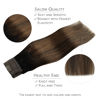 Picture of WENNALIFE Wire Hair Extensions (Increase 50% Lifespan) Real Human Hair 16 inch 95g Natural Black Chestnut Brown Remy Hair Extensions Invisible Transparent Wire Hair Extensions Real Hair Extensions