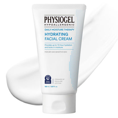 Picture of Physiogel Hydrating Facial Cream Moisturizer, Provides 72 hrs of Hydration for Normal to Dry Sensitive Skin, Fragrance Free, Strengthens Skin Barrier, Face Cream for Men & Women, Ceramide, Squalane