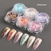 Picture of Fcozpjk Opal Nail Art Glitter Flakes, 6 Boxes Holographic Chunky Glitter Flakes Kit, Aurora Effect for Nails, Chameleon Nail Flakes Chrome Powder, Pink Blue Iridescent Sequins Paillettes