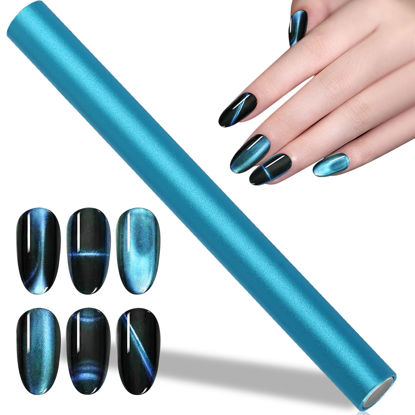 Picture of Vnjaoi Professional Double-head Magnet Stick Wand, Upgrade Strong Nail Magnets for 3D Magnetic Cat Eye Gel Magic Nail Art Manicure Tool (Blue)