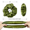 Picture of LilySilk Silk Hair Scrunchy, 100% Mulberry Silk Ponytail Holder, Frizz & Breakage Prevention, No Damage, Dark Green, 1 Count