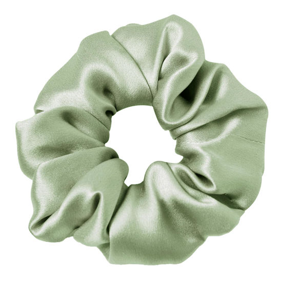 Picture of LILYSILK Silk Hair Scrunchies/Ties for Frizz & Breakage Prevention, 100% Mulberry, No Damage, Elastic ponytail Holders, 1Pc, Pale Turquoise