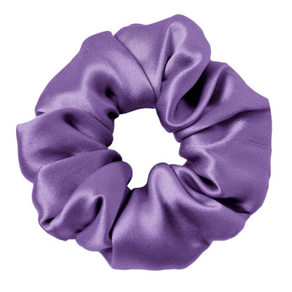 Picture of LILYSILK Silk Hair Scrunchies/Ties for Frizz & Breakage Prevention, 100% Mulberry, No Damage, Elastic ponytail Holders, 1Pc, Purple