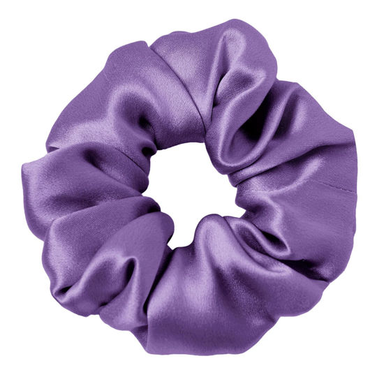 Picture of LILYSILK Silk Hair Scrunchies/Ties for Frizz & Breakage Prevention, 100% Mulberry, No Damage, Elastic ponytail Holders, 1Pc, Purple