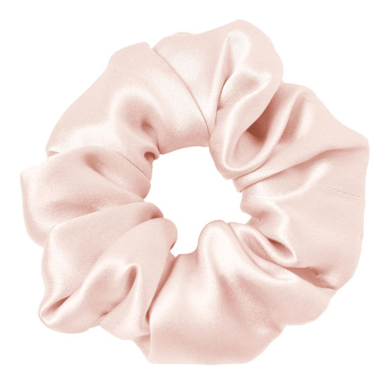 Picture of LILYSILK Silk Hair Scrunchies/Ties for Frizz & Breakage Prevention, 100% Mulberry, No Damage, Elastic ponytail Holders, 1Pc, Pale Pink