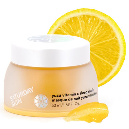Picture of Saturday Skin Yuzu Vitamin C Sleep Overnight Face Mask Skin Care Retinol Niacinamide Face Moisturizer Brightening sleeping mask, Korean skin care, Vegan Smooth Skin