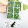 Picture of Beadsland 7200pcs Flatback Rhinestones,Light Green Rhinestones Nail Gems Round Crystal Rhinestones for Crafts,Mixed 6 Sizes with Wax Pencil Kit, SS3-SS10,Peridot/Light Green