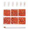Picture of Beadsland 7200pcs Flatback Rhinestones,Orange Rhinestones Nail Gems Round Crystal Rhinestones for Crafts,Mixed 6 Sizes with Wax Pencil Kit, SS3-SS10,Hyacinth/Orange