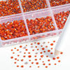 Picture of Beadsland 7200pcs Flatback Rhinestones,Orange Rhinestones Nail Gems Round Crystal Rhinestones for Crafts,Mixed 6 Sizes with Wax Pencil Kit, SS3-SS10,Hyacinth/Orange