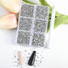 Picture of Beadsland 7200pcs Flatback Rhinestones,Silver Rhinestones Nail Gems Round Crystal Rhinestones for Crafts,Mixed 6 Sizes with Wax Pencil Kit, SS3-SS10,Silver Hematite