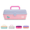 Picture of Caboodles Pretty in Petite Makeup Box, Two-Tone Periwinkle on Pink, Hard Plastic Organizer Box, 2 Swivel Trays, Fashion Mirror, Secure Latch for Safe Travel