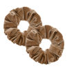 Picture of 2 Pcs Brown Color Large Size Velvet Scrunchies for Women Hair Ties