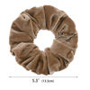 Picture of 2 Pcs Brown Color Large Size Velvet Scrunchies for Women Hair Ties