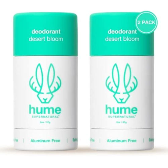 Picture of Hume Supernatural Roll On Aluminum Free Deodorant for Women & Men - Safe for Sensitive Skin - Probiotic and Plant-Based - Long-Lasting Moisture Absorbing - Clean and Effective - Desert Bloom - 2-Pack