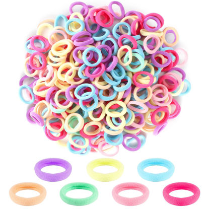 Picture of 300Pcs Cotton Hair Accessories for Toddlers, Girls and Kids - Seamless Multicolor Summer Hair Ties