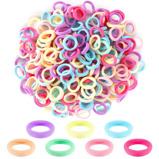 Picture of 300Pcs Cotton Hair Accessories for Toddlers, Girls and Kids - Seamless Multicolor Summer Hair Ties
