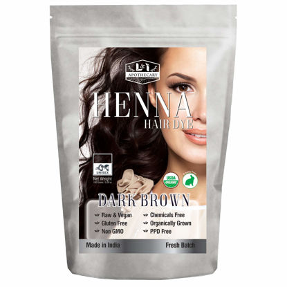 Picture of Organic DARK BROWN Henna Hair Dye - USDA Certified Organic Henna For Hair, Natural, gluten free, cruelty free Henna Hair Color