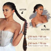 Picture of Sofeiyan Long Braid Ponytail Extension with Hair Tie Straight Sleek Wrap Around Hair Extensions Braid Pony Tail Fluffy Natural Soft Synthetic Hairpieces for Women Daily Wear, 2Pcs 26 inch-Black