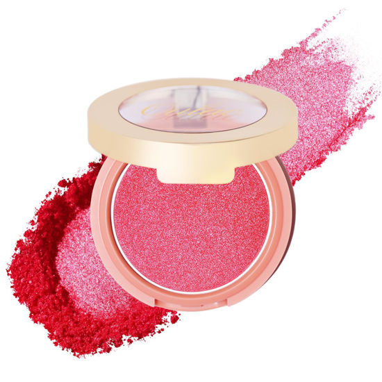 Picture of Oulac Luminisers Powdery Blusher for Cheeks Face Glow,Brighten Skin As Highlighter Makeup, Shimmer Blusher,Buildable and Vegan Cosmetics,4.8g F11 Heat On