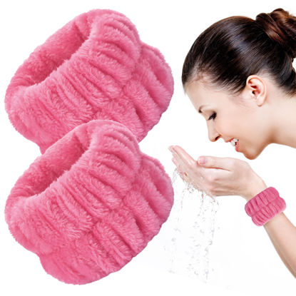 Picture of 2pcs Wrist Bands for Washing Face Wash Wristbands Wrist Towels Arm Bands for Skincare Makeup Wrist Cuffs Spa Wrist Scrunchies