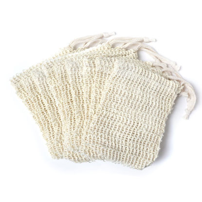 Picture of ZEPELOFFY Soap Bags,10 Packs Bar Soap Pouch,Sisal Soap Saver Bag for Exfoliating, Shower,Scrubber