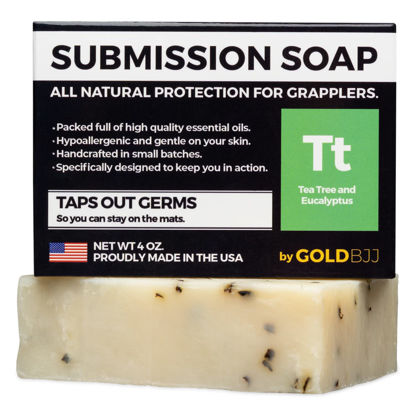 Picture of Premium Tea Tree Oil Soap - USA Made Bar Soap for BJJ, Jiu Jitsu, Wrestling, and Grappling (Single 4 Ounce Soap Bar, Classic Tea Tree)