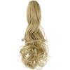 Picture of FELENDY Ponytail Extension Claw 18" 20" Curly Wavy Straight Clip in Hairpiece One Piece A Jaw Long Pony Tails for Women Ash Blonde