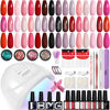 Picture of PHOENIXY Gel Nail Polish Kit with U V Light, 40 Pcs Pink Red Black Gel Nail Polish Set with 48W Nail Lamp Gel Nail Kit Gifts for Women