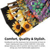 Picture of Huachi 4 Packs Boho Headbands for Women Wide Sunflower Thick Head Bands for Women's Hair Flower Printed Elastic Hairbands Large African Sport Yoga Turban Headband Hair Accessories (Pack of 4)