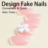 Picture of 24Pcs Pink Press on Nails Short Square Fake Nails White French Tip Press ons Full Cover Glue on Nails Solid Color Glossy Nude Pink Designs Cute False Nails Stick on Nails for Women Daily Wear