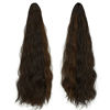 Picture of OMGREAT 24 Inch Curly Ponytail Extensions Claw Clip in Ponytail Fluffy Synthetic Natural Soft Wave Pony Tails Extensions Wrap Around Ponytail Hair Pieces for Women ( Dark Brown Mix Light Auburn )