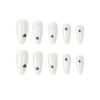 Picture of Black Heart Press on Nails Medium Almond Fake Nails with Design Valentines Glue on Nails White Stick on Nails Glossy Reusable Heart False Nails for Women Girls Daily Wear Manicure 24pcs