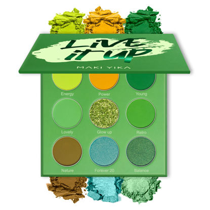 Picture of MAKI YIKA Green Eyeshadow Palette Long Lasting, Green Eye Shadow Makeup for Women, Pigmented & Ultra Blendable Green Eyeshadows, Green