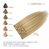 Picture of Strawberry Blonde to Bleach Blonde Clip in Hair Extensions Real Human Hair 12 Inch Human Hair Extensions Straight Hair Extensions Real Human Hair Clip ins 70g 7pcs #12p613