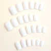 Picture of Short Press On Nails Square Fake Nails White False Nails With Artificial Glossy Designs Acrylic Nails Press Ons Full Cover Glue On Nails Short Stick On Nails For Women Nail Decorations