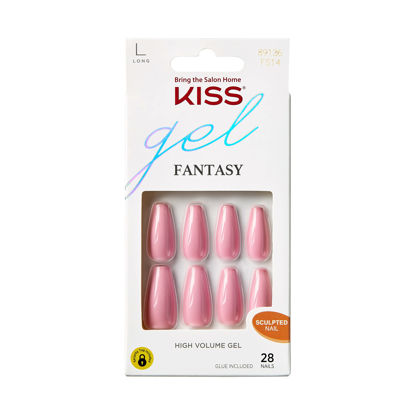 Picture of KISS Gel Fantasy Sculpted Long Fake Nails - Countless Times, Easy To Apply, Easy Removal, Up To 7 Day Wear, Coffin Shape, Long Lasting, Smooth & Stunning, Ultra Durable & Flexible| 28 Count