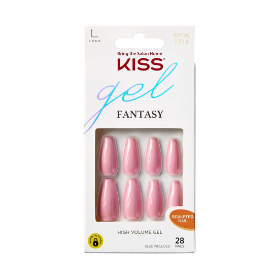 Picture of KISS Gel Fantasy Sculpted Long Fake Nails - Countless Times, Easy To Apply, Easy Removal, Up To 7 Day Wear, Coffin Shape, Long Lasting, Smooth & Stunning, Ultra Durable & Flexible| 28 Count