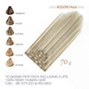 Picture of Aison Blonde Clip in Hair Extensions Real Human Hair 18 Inch Ash Blonde Mixed Bleach Blonde Hair Extensions Clip in Hair Extensions Real Human Hair Double Weft 70g 7pcs #18p613