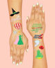 Picture of xo, Fetti Witch Temporary Tattoos - 52 iridescent Foil Pcs | Birthday Witch Accessory, Kids Wizard Party Favor, Cute Musical DIY Activity