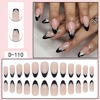 Picture of LPOODDNU French Black Press on Nails Medium, Almond Shape Fake Nails with Bow Charms Designs Cute Acrylic False Nails Press ons Reusable Stick Artificial Nails for Women and Girls-24pcs