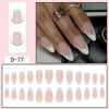 Picture of LPOODDNU White French Tip Press on Nails Almond Shape Fake Nails White Pearl Medium False Nails Acrylic Artificial Nails Simple Glue on Nails Finger Decorations for Women 24Pcs
