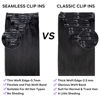 Picture of Pobokix Seamless Clip in Hair Extensions Real Human Hair Straight Brazilian Human Hair Clip in Extensions 8Pcs PU Clip in Remy Hair for Women Invisible Skin Weft 18Clips 120g 28inch Natural Black