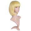 Picture of MapofBeauty 12 Inch/30cm Fashion Lady Short Straight Flat Bangs Bob Wig (Blonde)