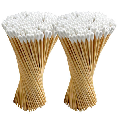 Picture of 200 Count Long Cotton Swabs, 6" Sturdy Cotton Swabs with Wooden Sticks